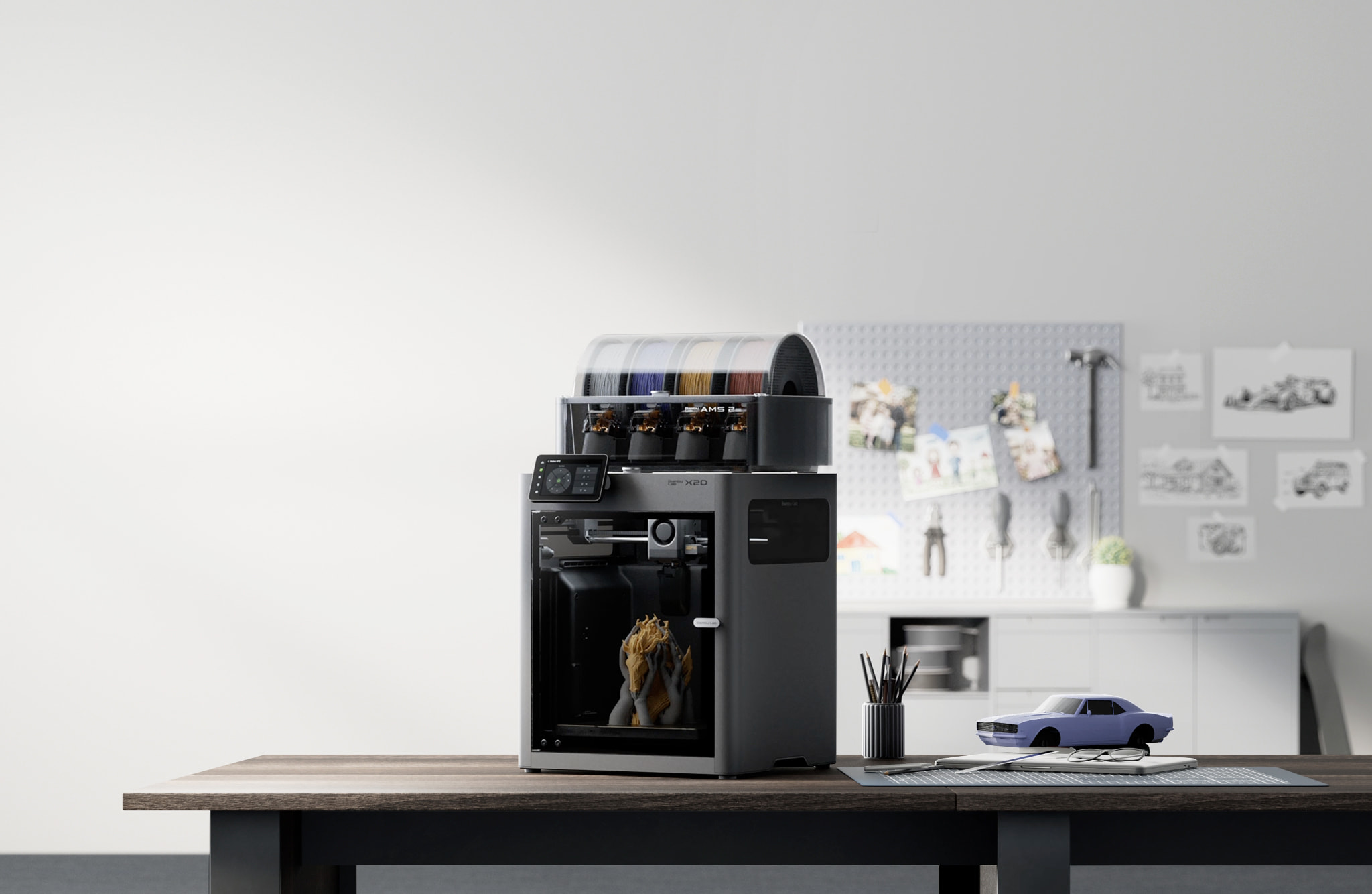 Bambu Lab X2D dual-nozzle 3D printer