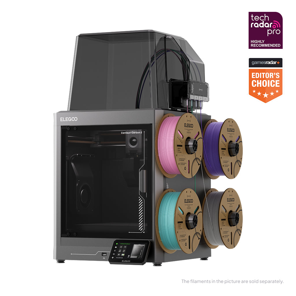 ELEGOO Centauri Carbon 2 Combo enclosed 3D printer with the CANVAS four-colour unit